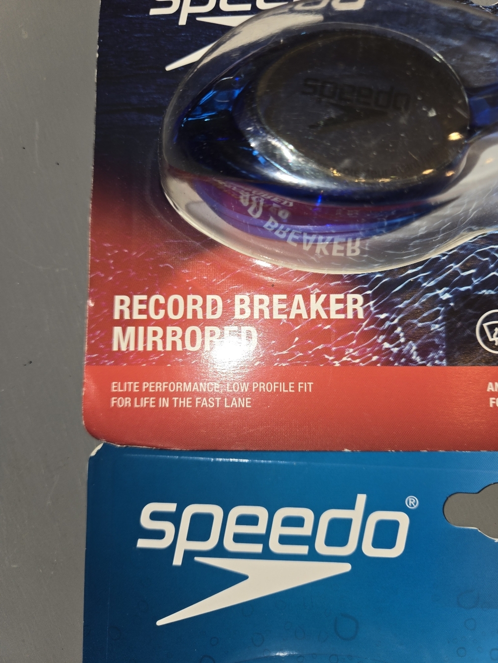 Speedo Adult Mirrored Record Breaker & Corsica Swim Goggles - Blue/Black NEW - Picture 4 of 10